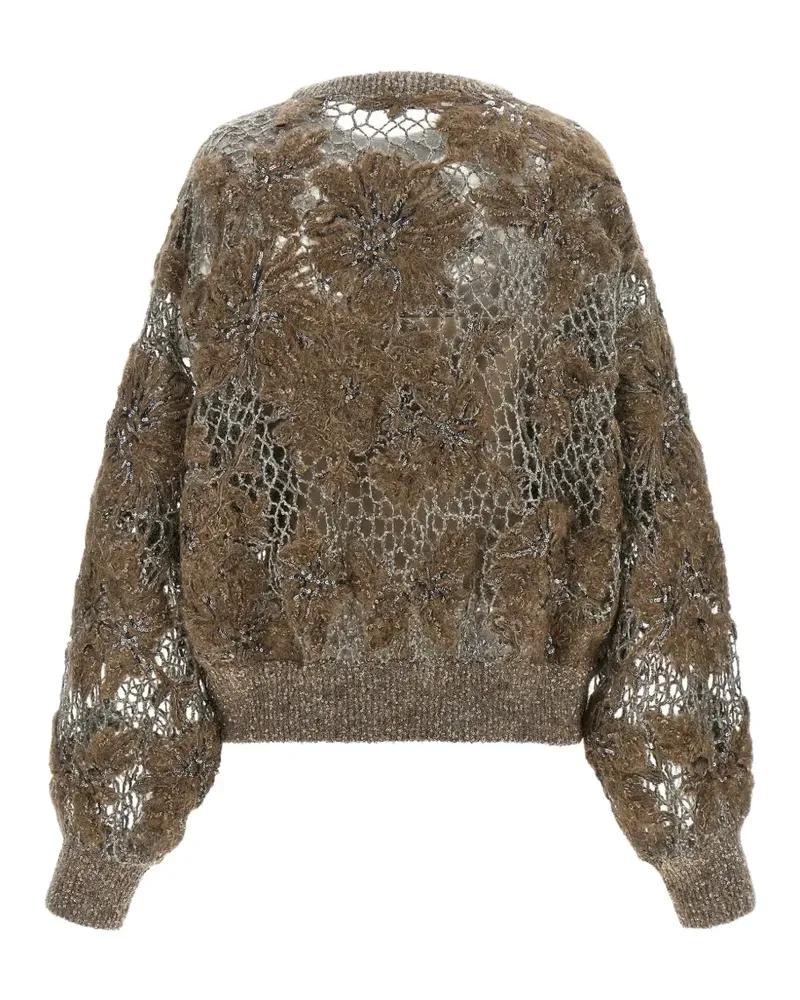 Brunello Cucinelli Whispering bloom embroidery sweater - Braun Braun