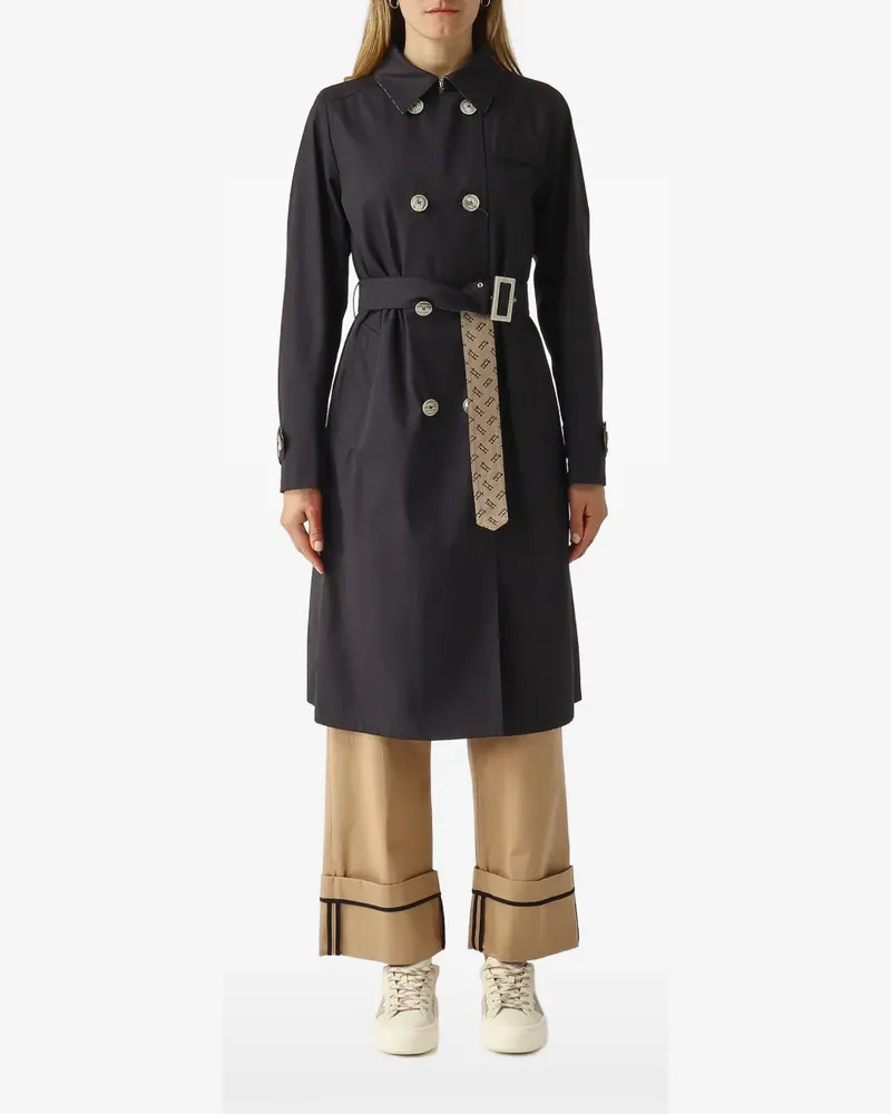 Herno double-breasted belted trench coat - Blau Blau