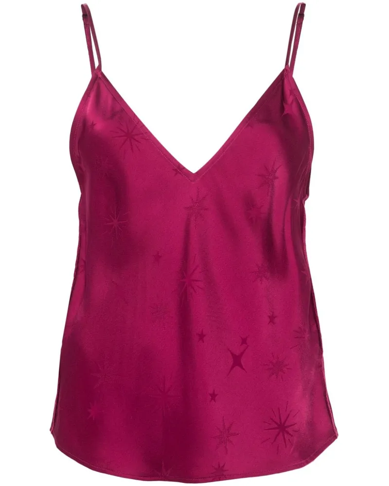 forte_forte Satinoberteil mit Jacquardmuster - Violett Violett
