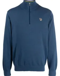 Paul Smith Pullover aus Bio-Baumwolle mit Zebra-Motiv Blau