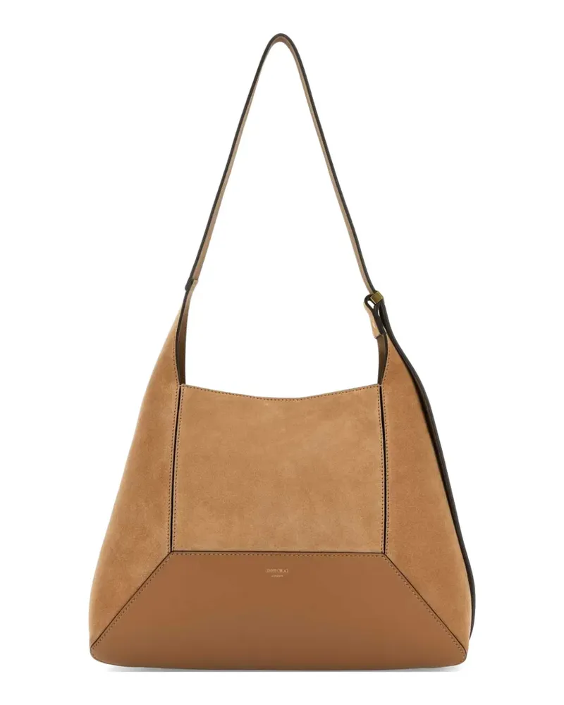 Jimmy Choo Schultertasche aus Wildleder - Nude Nude