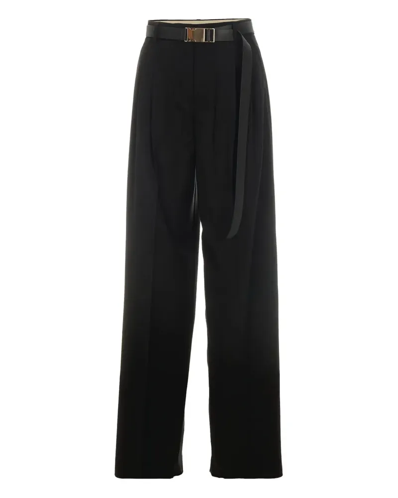 Max Mara Hose mit Falten und Schnallenverschluss - Schwarz Schwarz