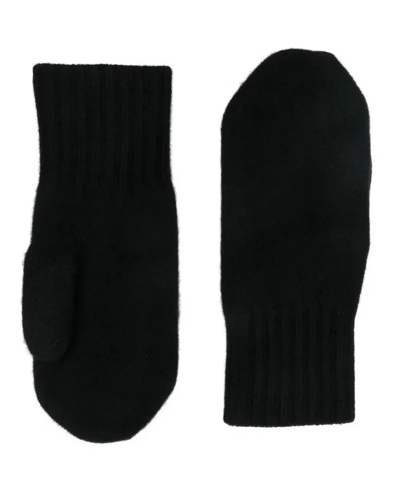 Warm-ME ribbed cuff mittens - Schwarz Schwarz