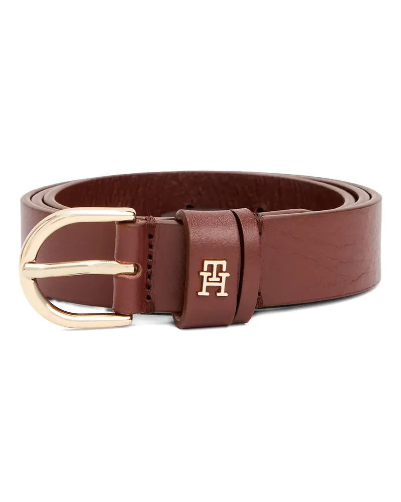 Tommy Hilfiger Ledergürtel mit Logo-Schild - Braun Braun