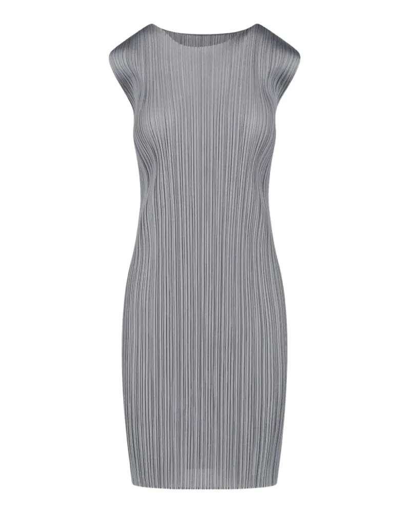 Issey Miyake Plissiertes Minikleid - Grau Grau