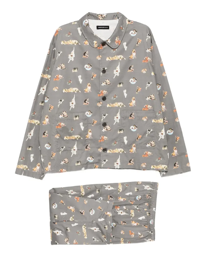 Undercover Pyjama mit Print - Grau Grau