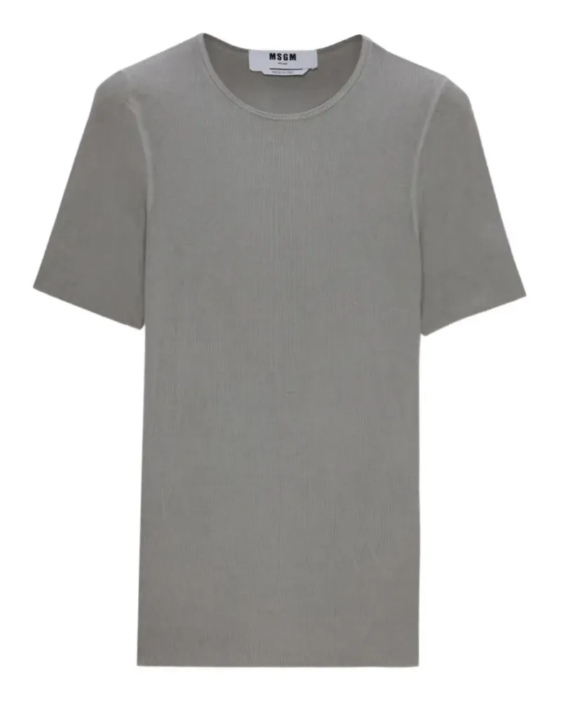 MSGM T-Shirt mit rundem Ausschnitt - Grau Grau