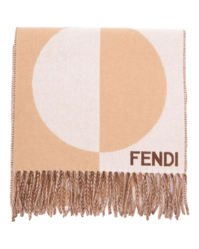 Fendi circular-pattern fringed scarf - Rosa Rosa