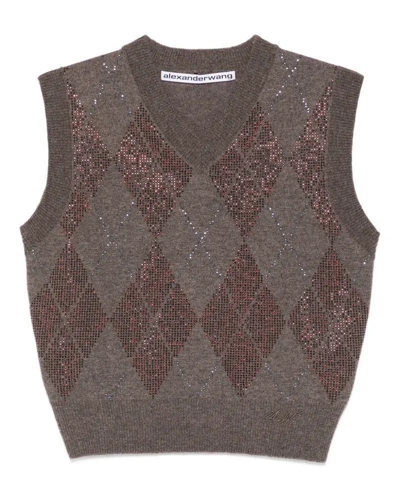 Alexander Wang argyle V-neck vest - Braun Braun