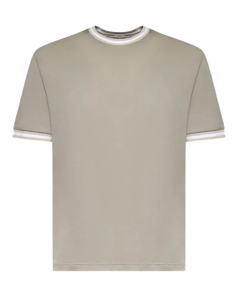 Eleventy ribbed trim T-shirt - Nude Nude
