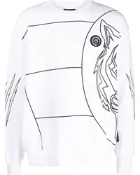 Philipp Plein Sweatshirt mit Tiger-Print Weiß