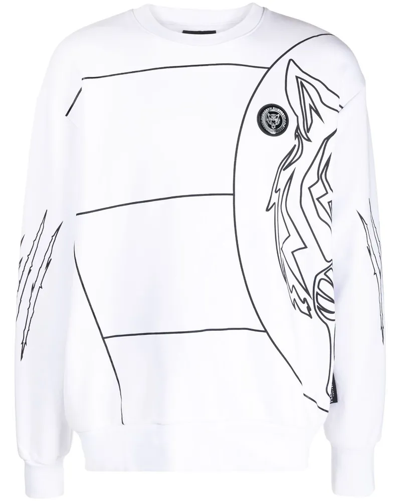 Philipp Plein Sweatshirt mit Tiger-Print - Weiß Weiß
