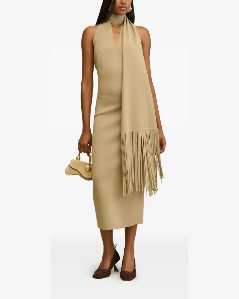 Cult Gaia Caia Neckholder-Midikleid - Nude Nude
