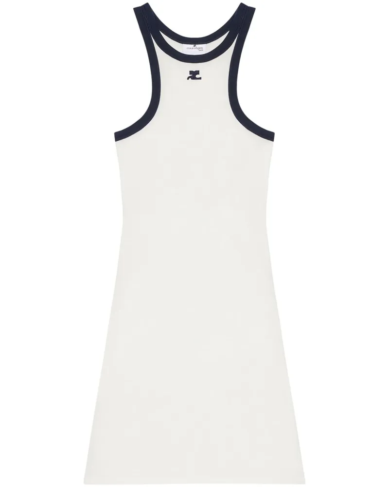 Courrèges Scuba-Kleid aus Baumwolle - Weiß Weiß