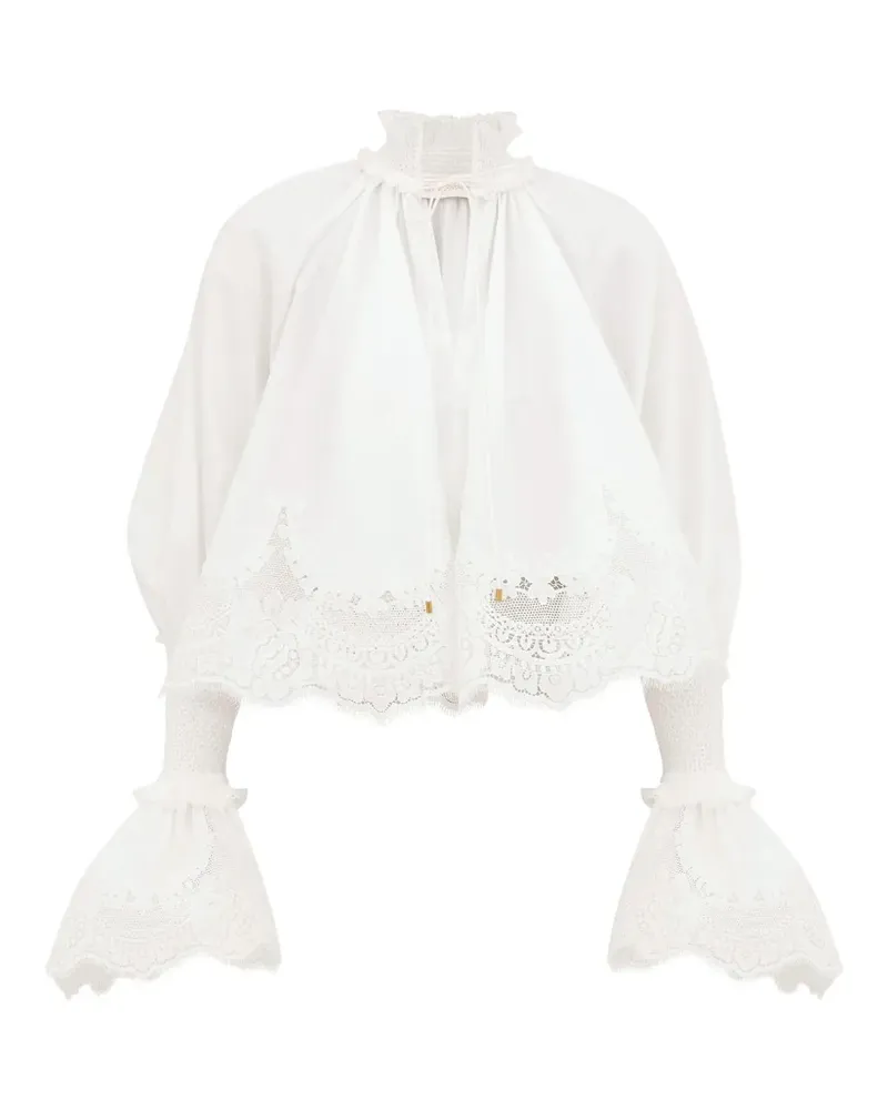 Zimmermann Alchemy Bluse mit Spitzenbesatz - Weiß Weiß