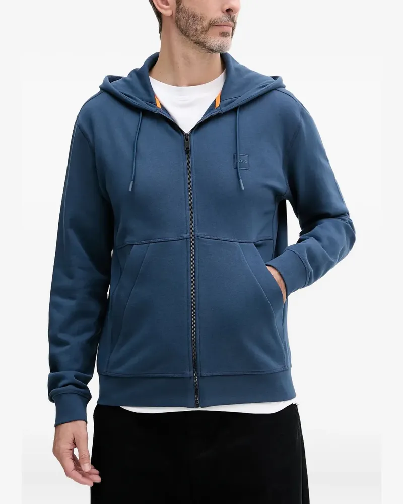 HUGO BOSS Kapuzenjacke mit Logo-Patch - Blau Blau