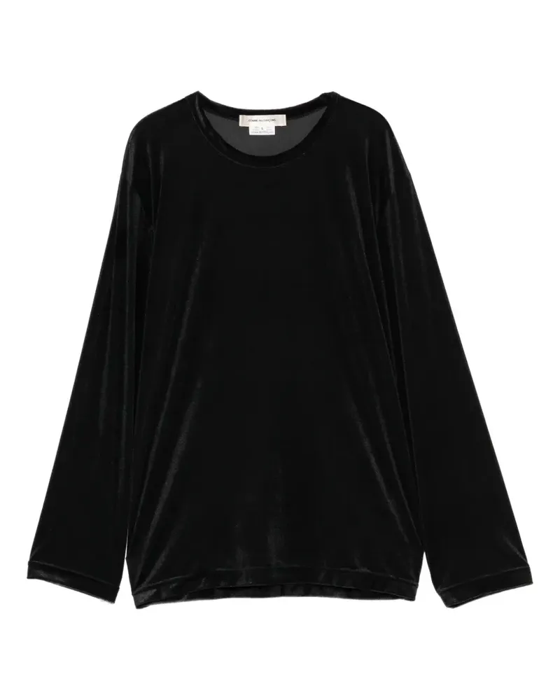 Comme des Garçons Langarmshirt aus Samt - Schwarz Schwarz