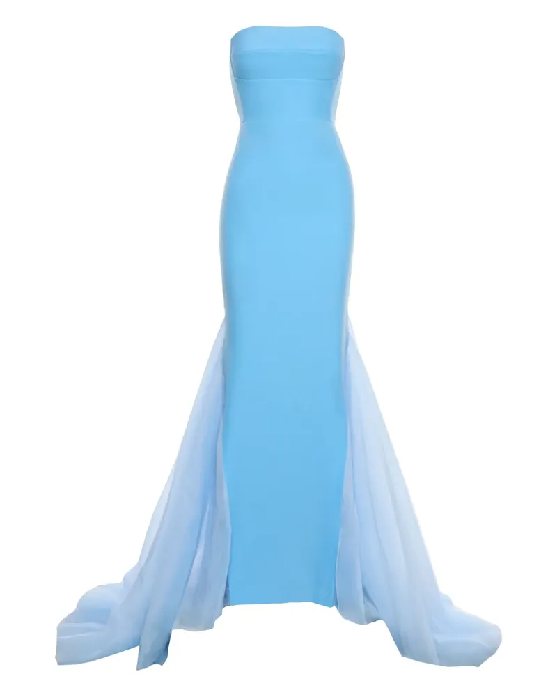 V:PM ATELIER Schulterfreies Ariana Fishtail-Maxikleid - Blau Blau