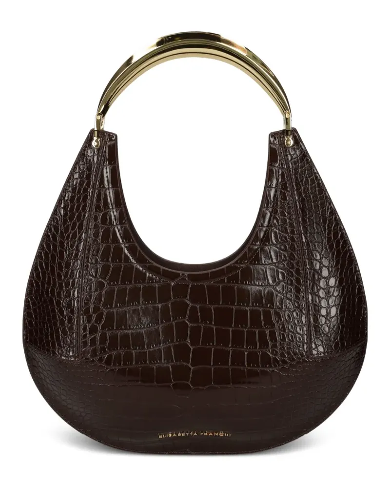 Elisabetta Franchi Mittelgroßer Tote Bag mit Schmuckgriff - Braun Braun