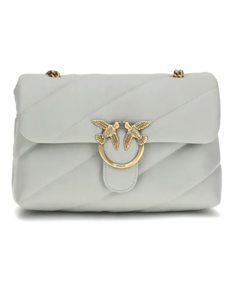 Pinko Gesteppte Love Schultertasche mit Vogelapplikation - Grau Grau