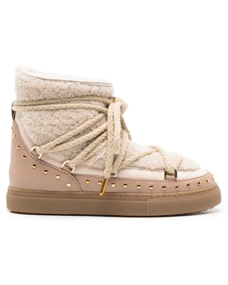 INUIKII Schnürstiefel mit Shearling - Nude Nude