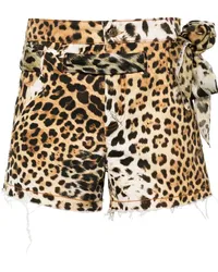 Roberto Cavalli Shorts mit Jaguar-Print Nude