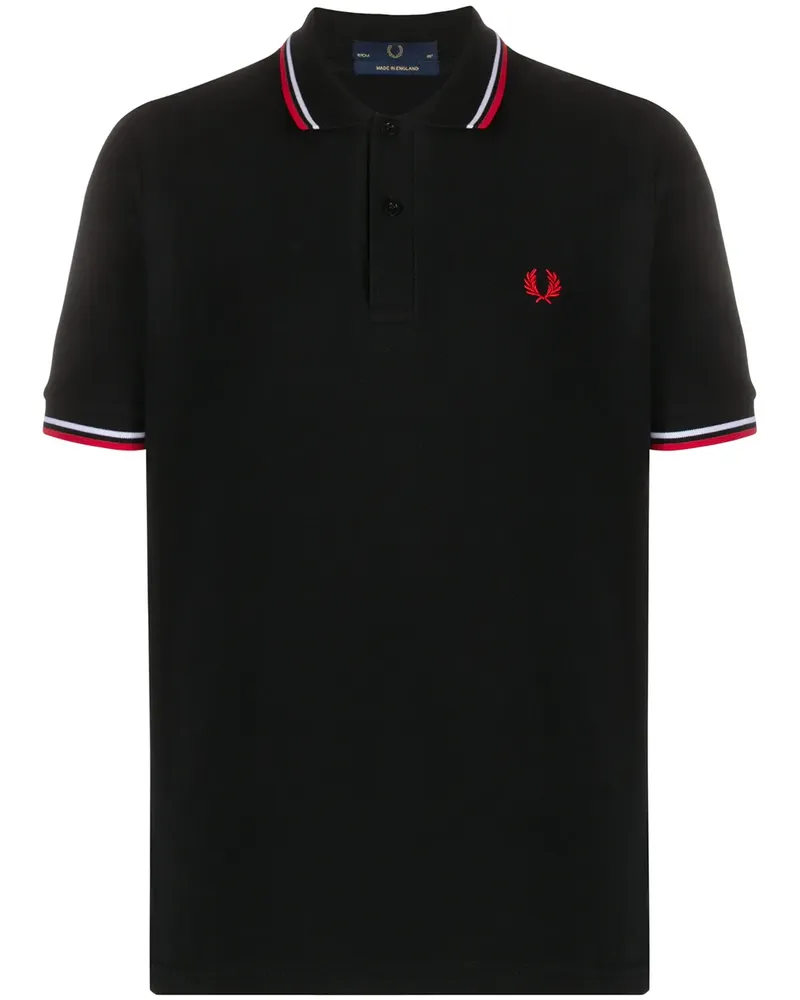 Fred Perry Poloshirt mit Streifendetail - Schwarz Schwarz