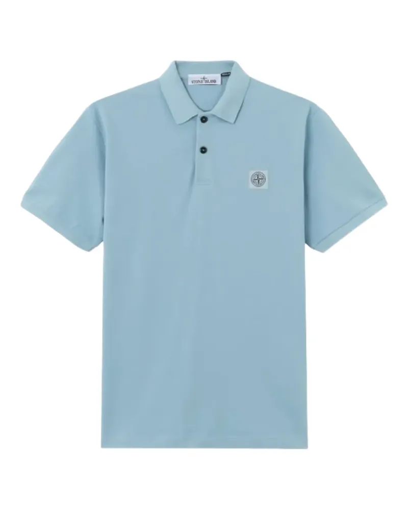 Stone Island logo-patch polo shirt - Blau Blau