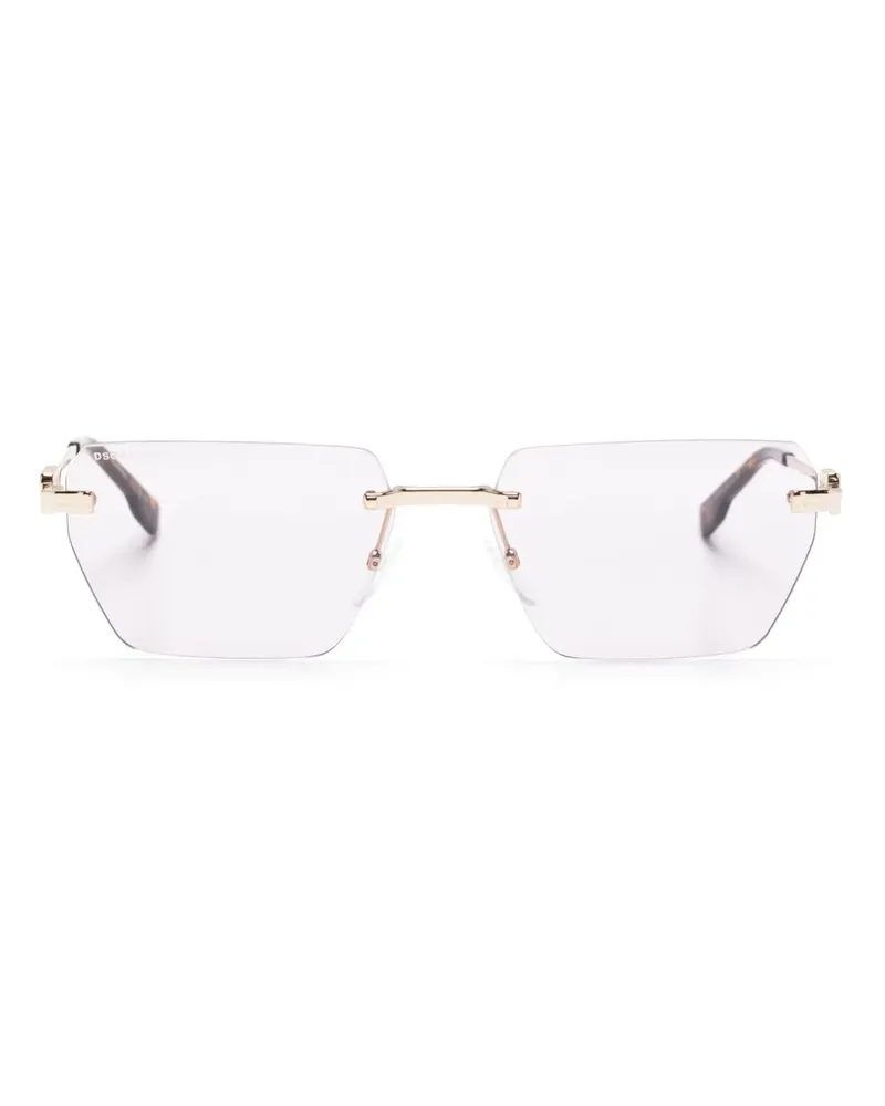 Dsquared2 0102/S Sonnenbrille mit eckigem Gestell - Gold Gold