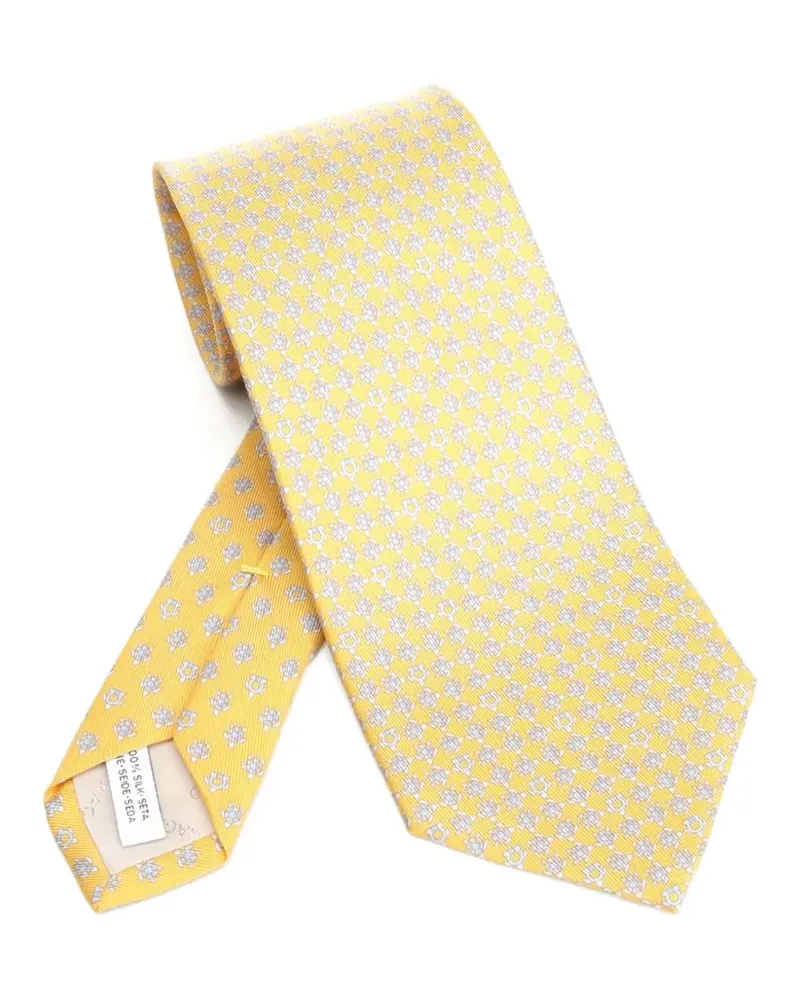Ferragamo Turtle-print silk tie - Gelb Gelb