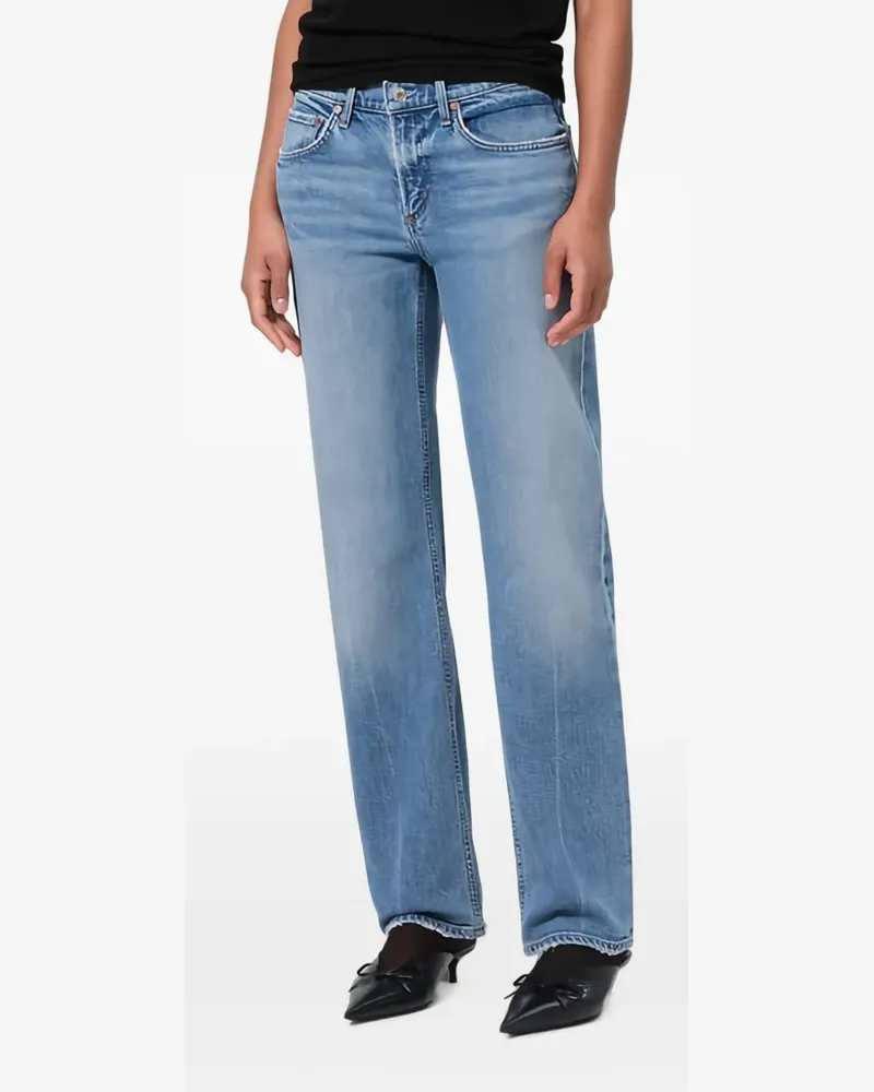 AGOLDE Ausgeblichene Low Rise Slim Jeans - Blau Blau