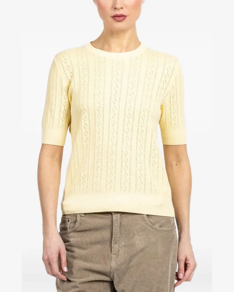 Lisa Yang Nika Pullover mit Zopfmuster - Gelb Gelb