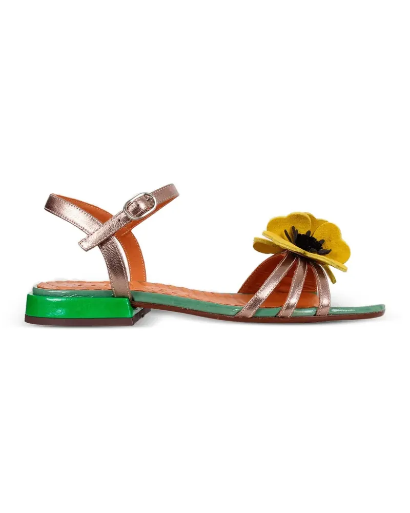 Chie Mihara Sandalen mit Blumenapplikation - Silber Silber