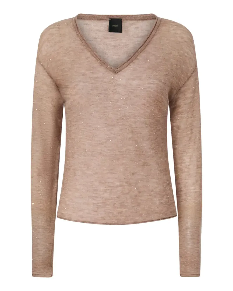Pinko Pullover mit Mikro-Pailletten - Nude Nude