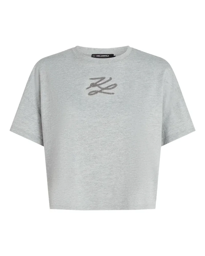 Karl Lagerfeld K/Autograph T-Shirt mit Pailletten - Grau Grau