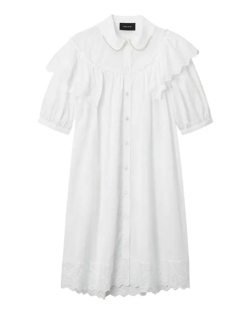 Simone Rocha Midikleid mit Kunstperlen - Weiß Weiß