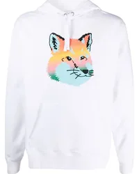 Kitsuné Hoodie mit Fuchs-Print Weiß