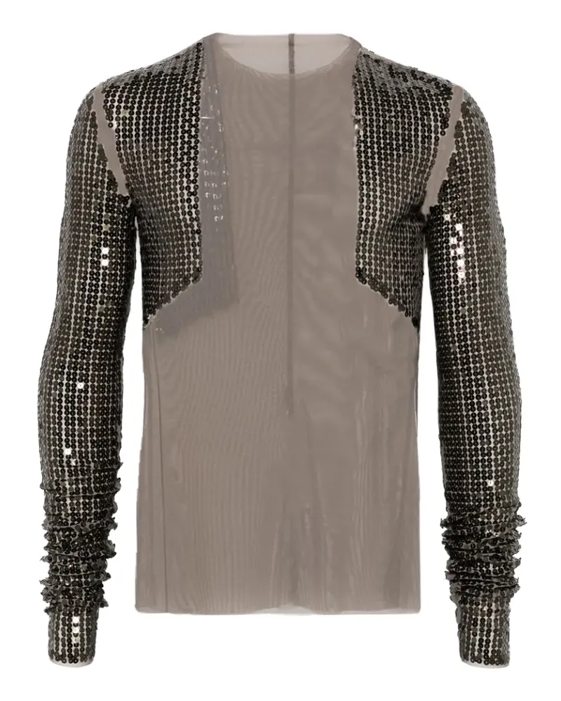 Rick Owens Langarmshirt mit Kontrasteinsatz - Grau Grau