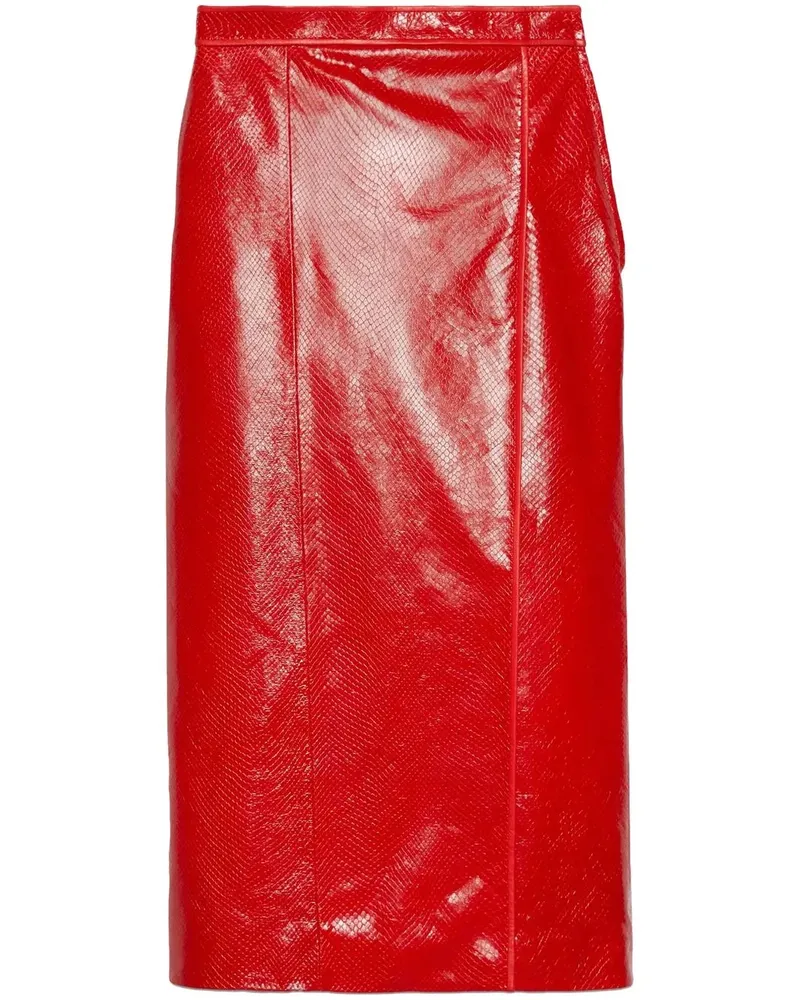 Gucci Rock mit Kroko-Effekt - Rot Rot