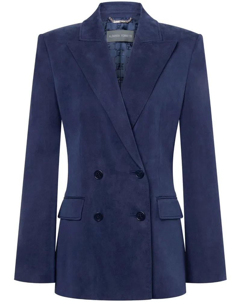 Alberta Ferretti Doppelreihiger Blazer - Blau Blau