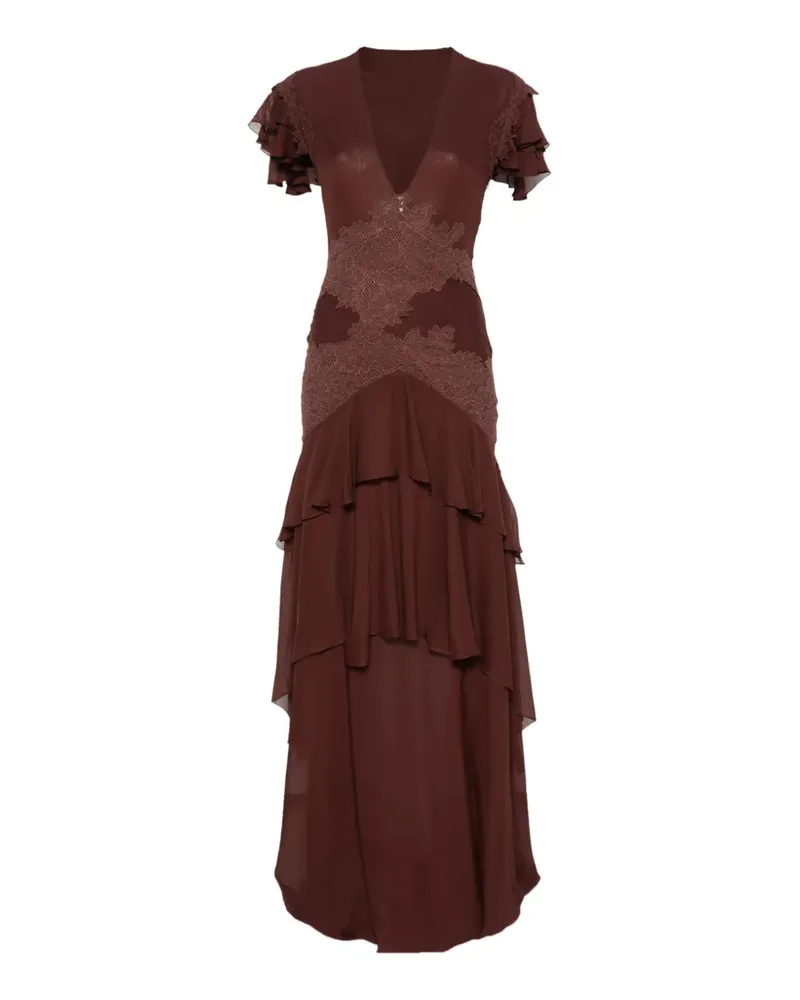 De La Vali Alcina Maxikleid aus Pflaume - Violett Violett