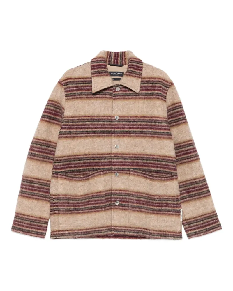 Marc O'Polo Gestreifte Hemdjacke - Nude Nude