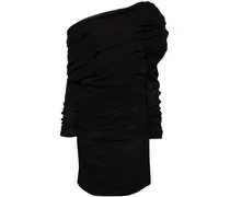 Seidenkleid mit Raffungen - Schwarz
