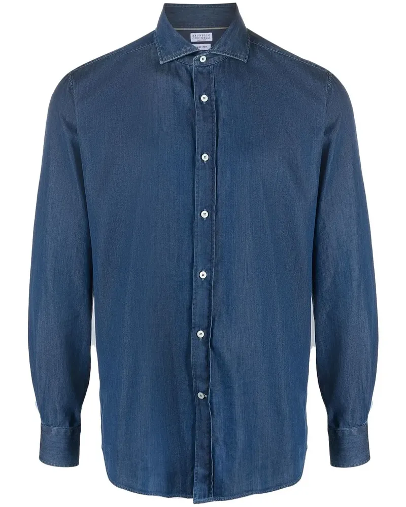 Brunello Cucinelli Langärmeliges Hemd - Blau Blau