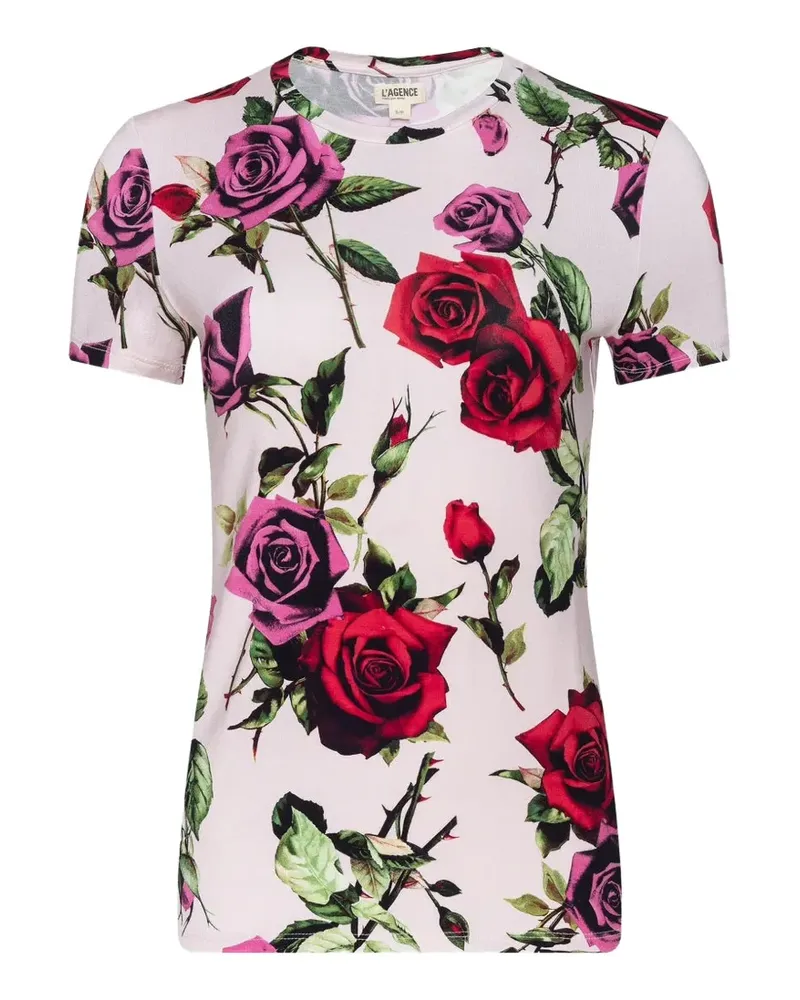 L'Agence Ressi floral-print T-shirt - Rosa Rosa