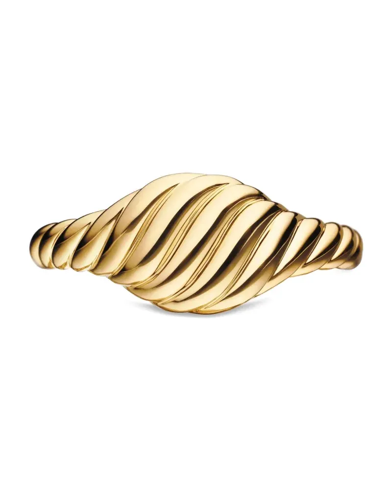 David Yurman 18kt Sculpted Cable Micro Pinky Gelbgoldring (7mm Gold