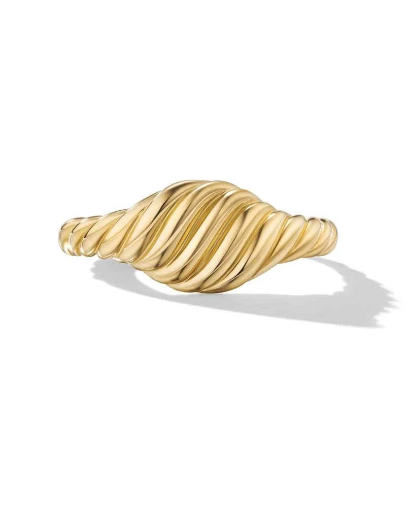 David Yurman 18kt Sculpted Cable Micro Pinky Gelbgoldring (7mm Gold