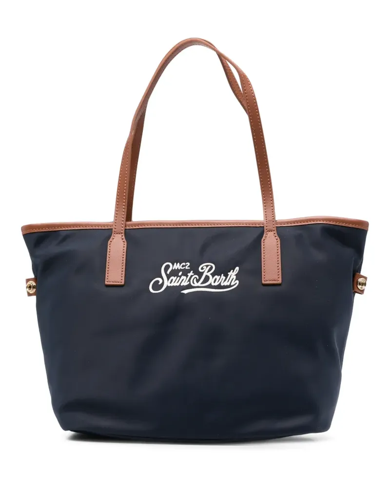 MC2 Saint Barth Mittelgroße City Tote Bag mit Logo-Stickerei - Blau Blau