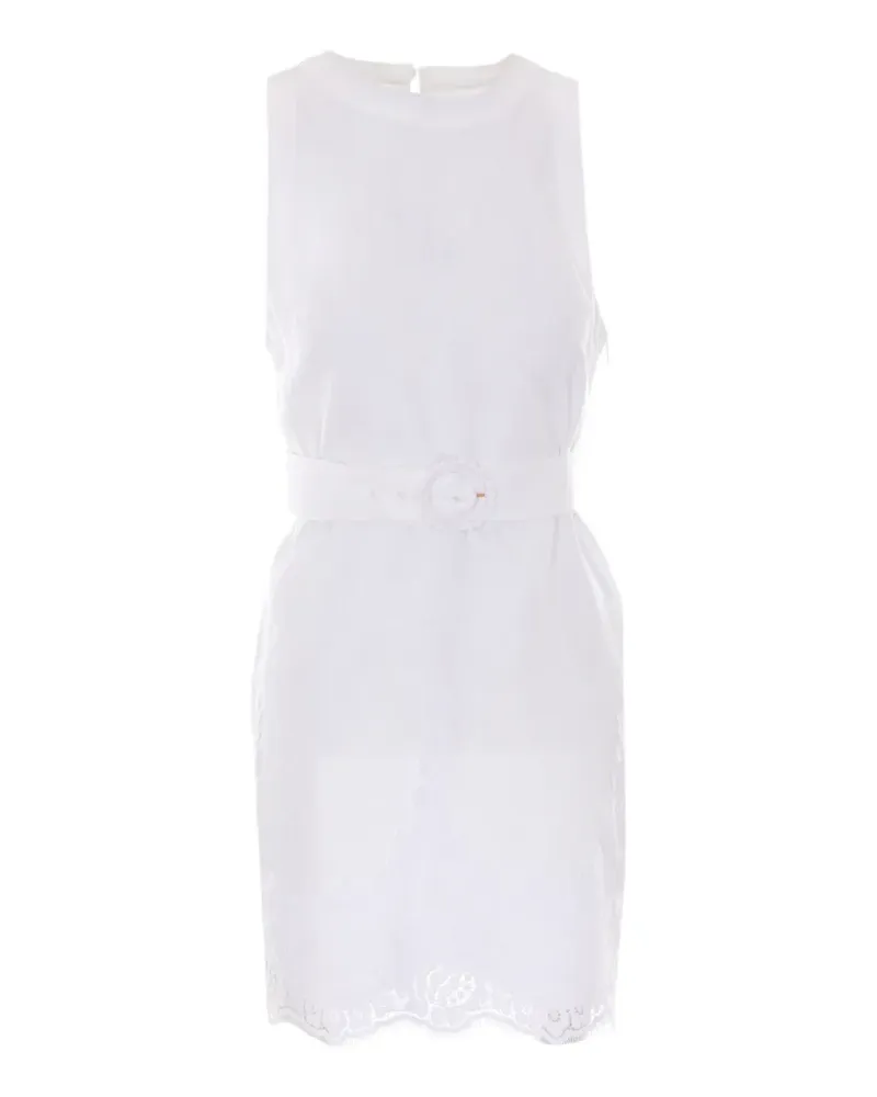 Twin-Set floral-lace belted mini dress - Weiß Weiß