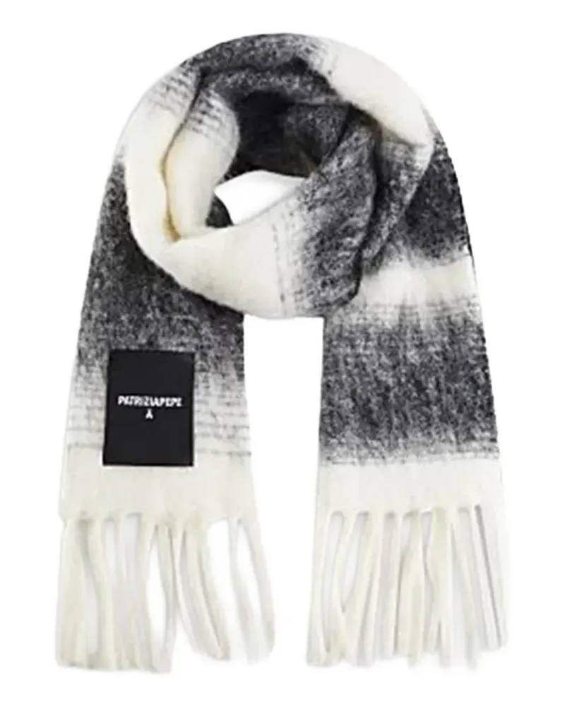 Patrizia Pepe zebra-print fringed scarf - Weiß Weiß